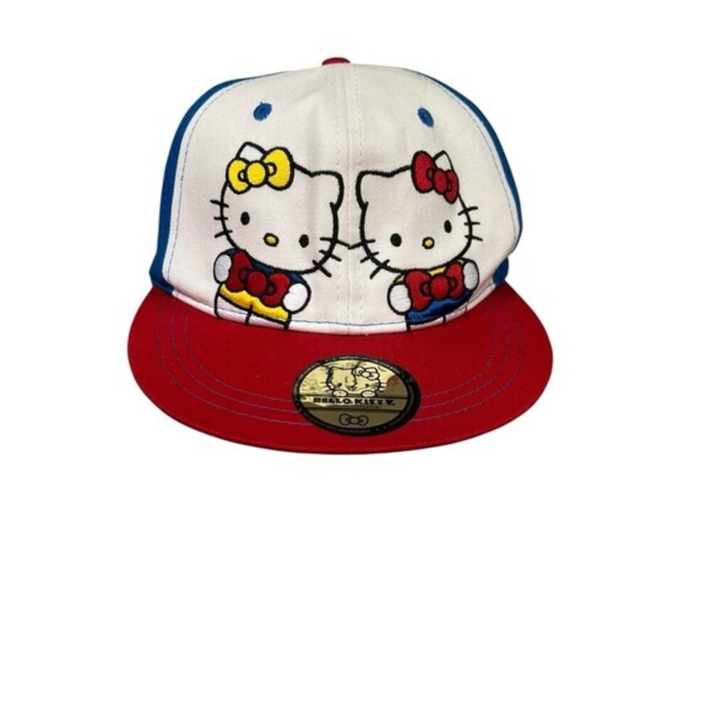 Sanrio Hello Kitty Snapback Hat Womens One Size Red White Blue Embroidered